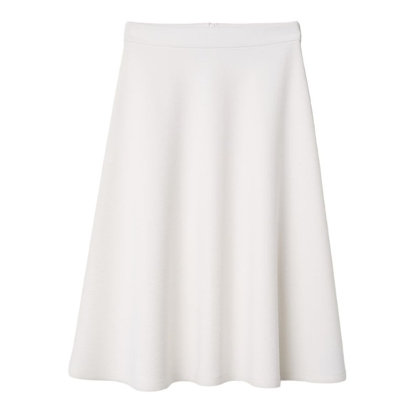 H&M Calf-Length Cream Crinkle Circle Skirt - Picture 1 of 10